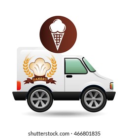 transport of fresh bakery products, vector illustration