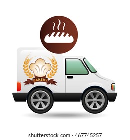 transport of fresh bakery products, vector illustration