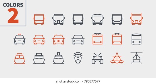 Transport Front View Outlined Pixel Perfect Well-crafted Vector Thin Line Icons 48x48 Ready for 24x24 Grid for Web Graphics and Apps with Editable Stroke. Simple Minimal Pictogram Part 1-1