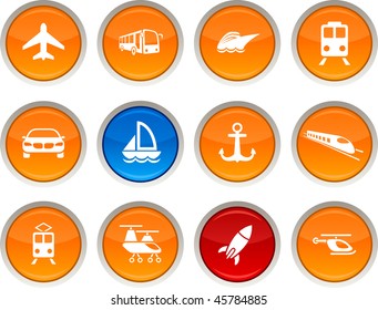 Iconos brillantes de transporte. Botones de vector