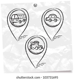 transport GPS and MAP icon set