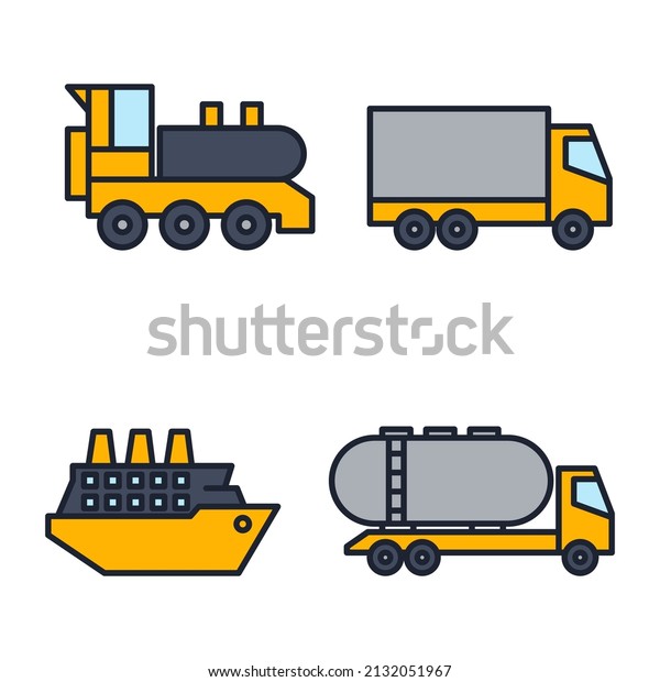 Transport,
heavy duty machines set icon symbol template for graphic and web
design collection logo vector
illustration