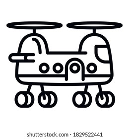 Transport helicopter icon. Outline transport helicopter vector icon for web design isolated on white background