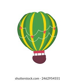 transport hot air balloon cartoon. bright high, up red, colorful silhouette transport hot air balloon sign. isolated symbol vector illustration