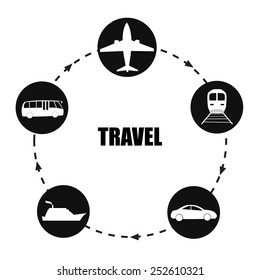 transport icon black circle shape with arrow