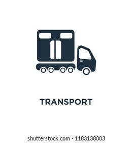 Transport icon. Black filled vector illustration. Transport symbol on white background. Can be used in web and mobile.