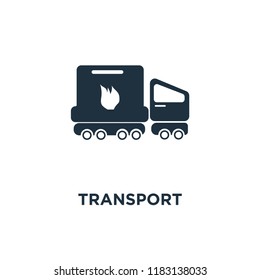 Transport icon. Black filled vector illustration. Transport symbol on white background. Can be used in web and mobile.
