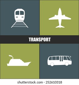 transport icon blue and green background