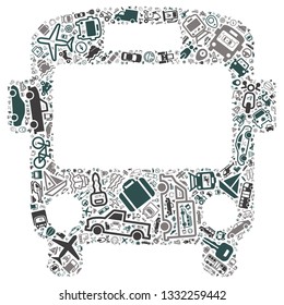 Transport icon in a bus shape, vector file for EPS10