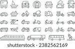 Transport icon colection set. related to cars, motorbikes, buses, etc. Vector illustration