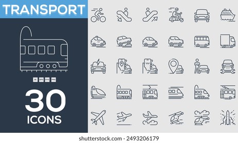 Icono de transporte colección Vector ilustrador