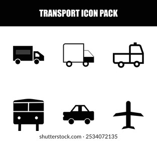 Diseño de icono de transporte con estilo de Vector de silueta