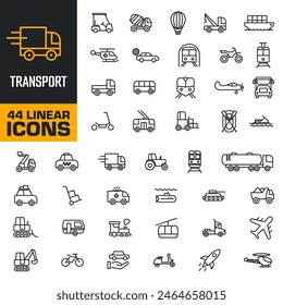 Transport icon. Transport icons set. Linear style.