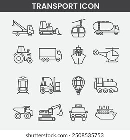 Transport icon Includes walk, boat, bicycle, plane and many more icons.	