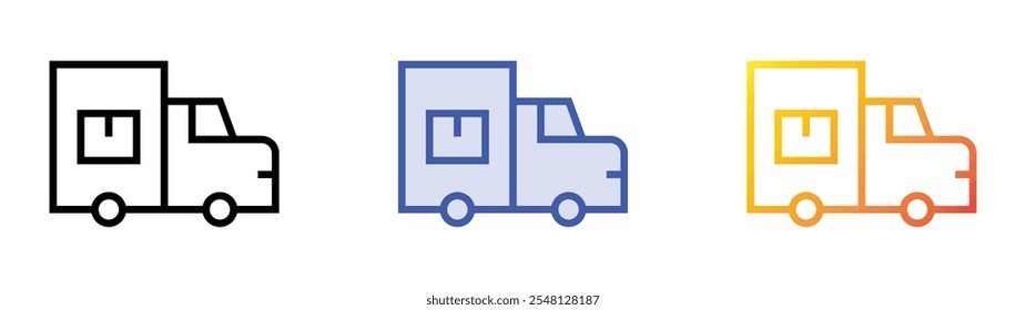 transport icon. Linear, Blue Fill and Gradient Style Design Isolated On White Background