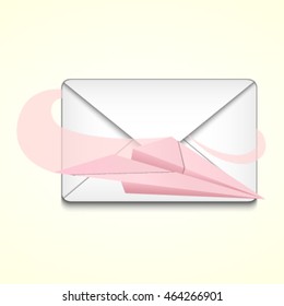 Transport icon mail and paper plane.