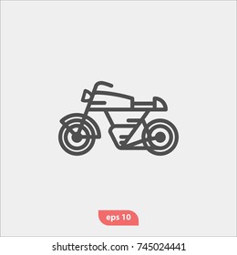 Transport icon, motorcycle symbol, flat vector and trendy motorbike illustration sign