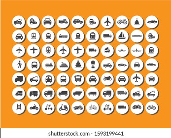 Transport icon on white orange background.logistic icon.vector illustration.