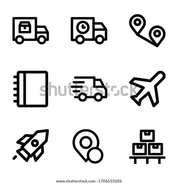 transport icon pack on\
white background