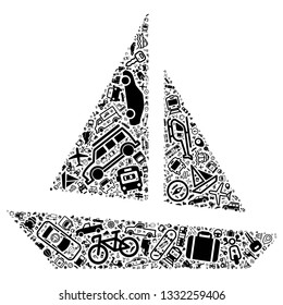Transport icon in the sailboat shape, vector file for EPS10
