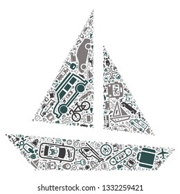 Transport icon in the sailboat shape, vector file for EPS10