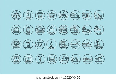 Transport icon set