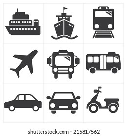 transport icon set