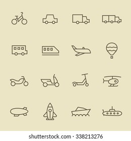 Transport icon set