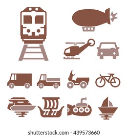 transport icon set