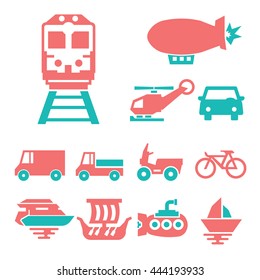 transport icon set