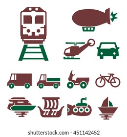 transport icon set