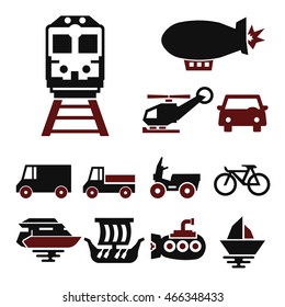 transport icon set