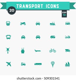 transport icon set