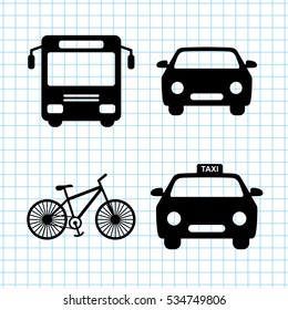 transport  icon; set