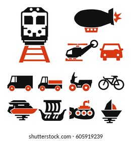 transport icon set