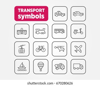 Transport icon set