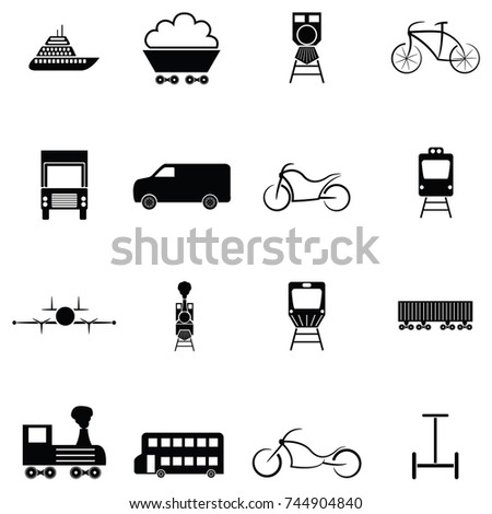 transport icon set