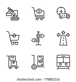 Transport icon set collection. Editable stroke line vectors