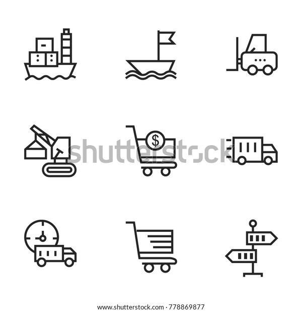 Transport
icon set collection. Editable stroke
vector.