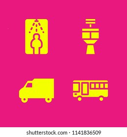 transport icon set. With control tower, delivery truck and security gate  vector icons for graphic design and web