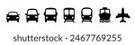 Transport icon set. Different Transport icons.