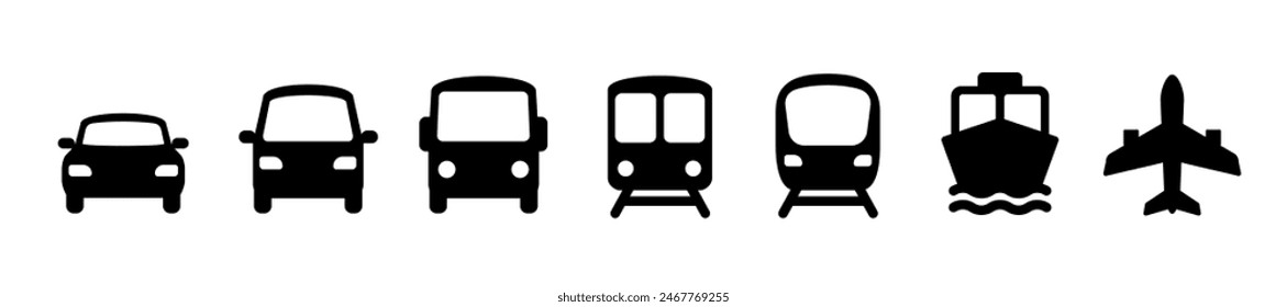 Transport icon set. Different Transport icons.