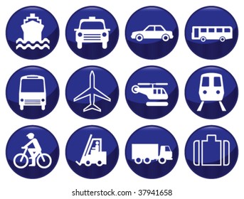 Transport icon set each icon individually layered