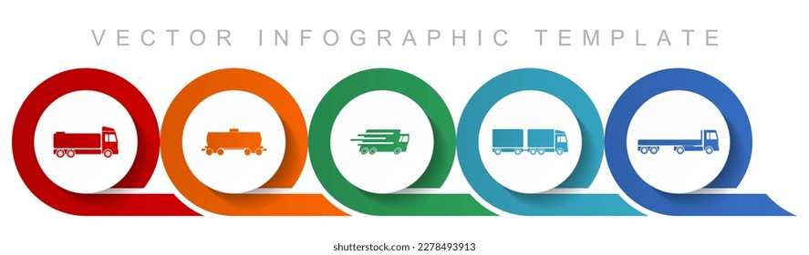 Transport icon set, miscellaneous icons such as truck, cistern, wagon and delivery for webdesign and mobile applications, flat design infographic vector template in eps 10