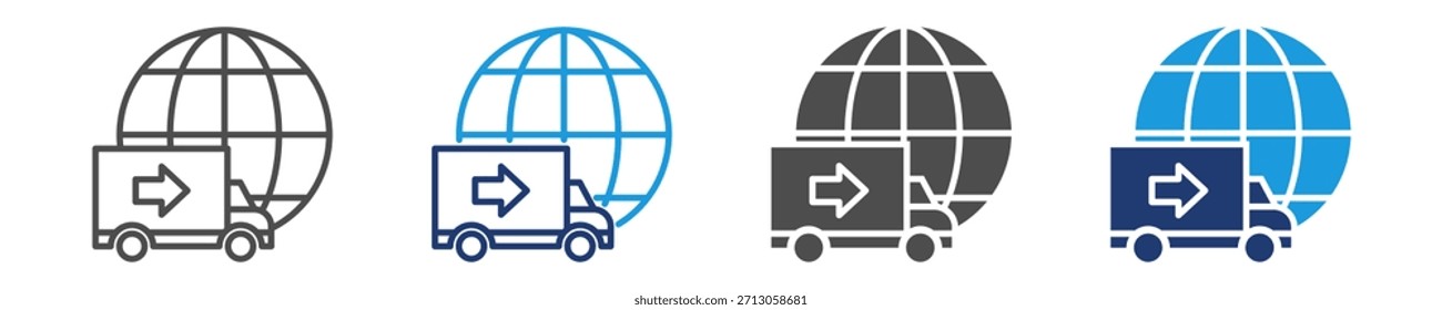 transport icon set multiple style