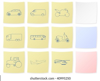 Transport icon set on a white background. Vector illustration.