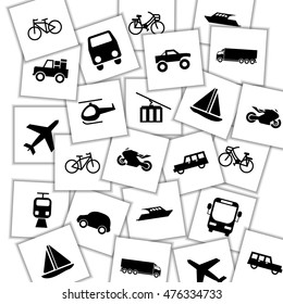 transport icon set on white background