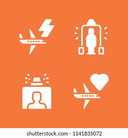 transport icon set. With security gate, security gate and airplane  vector icons for graphic design and web
