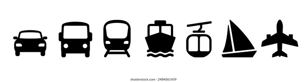 Conjunto de iconos de transporte. Iconos de Transporte.