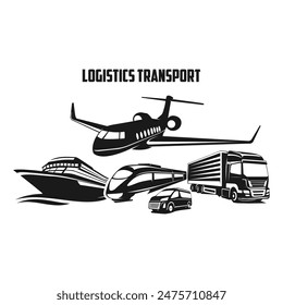 Transport icon set. Transportation symbol. Vector illustration template